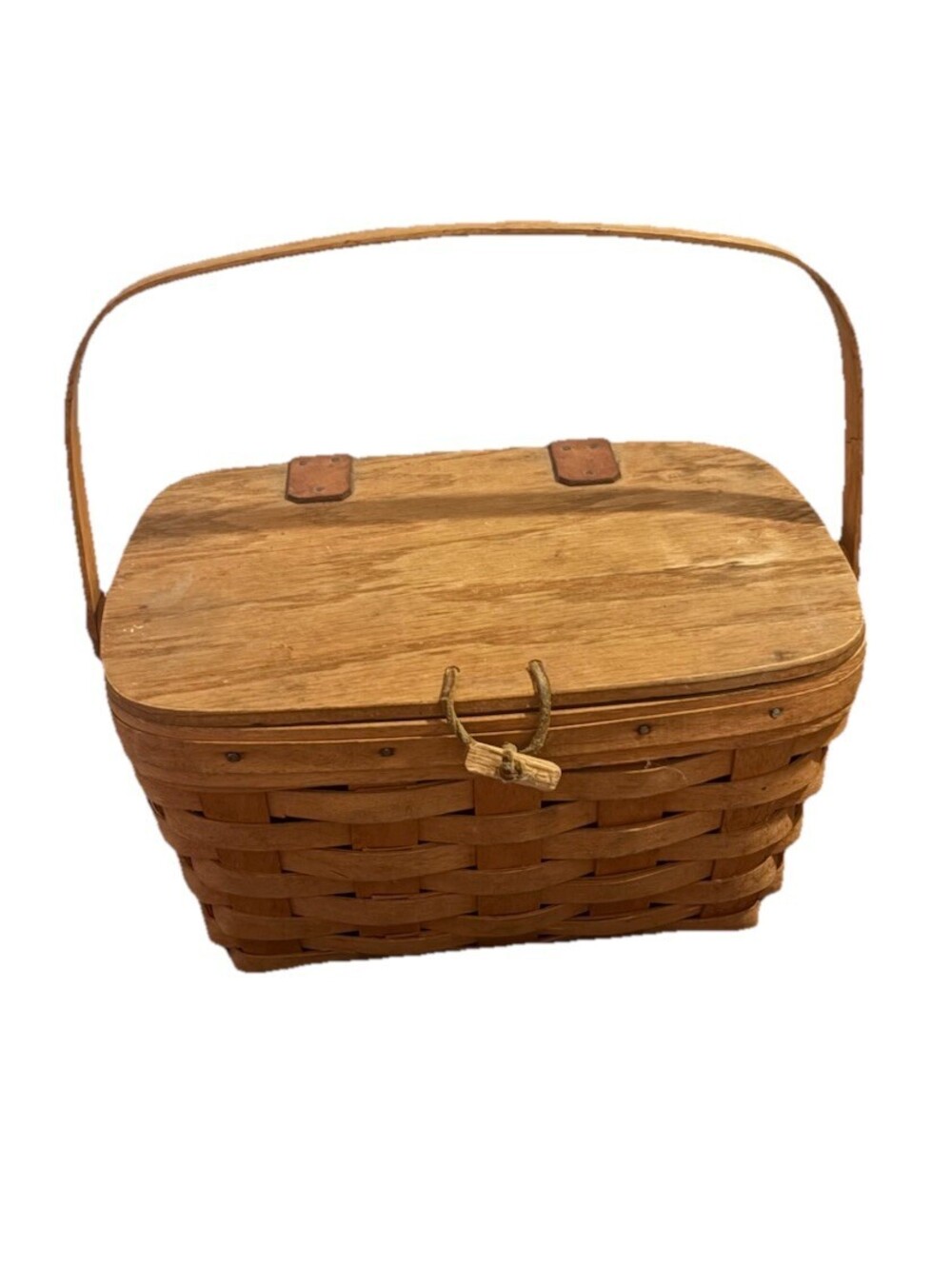 Vintage Longaberger Picnic Basket With Lid / Clasp 1995